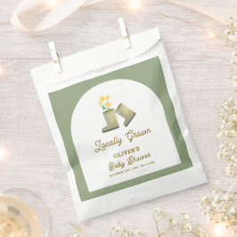 Bolsa De Papel Baby Shower de Sage Green Boots florales de cosech