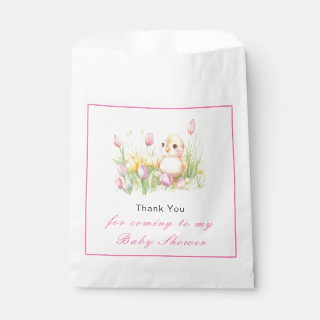 Bolsa De Papel Baby Shower de Spring Chick (Anverso)