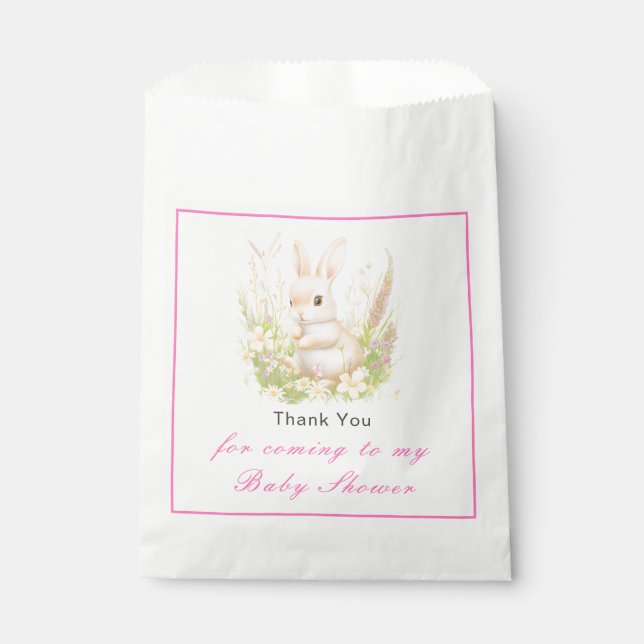 Bolsa De Papel Baby Shower de Spring Rabbit (Anverso)