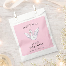 Bolsa De Papel Baby Shower de Swan de princesa dulce rosa dulce m