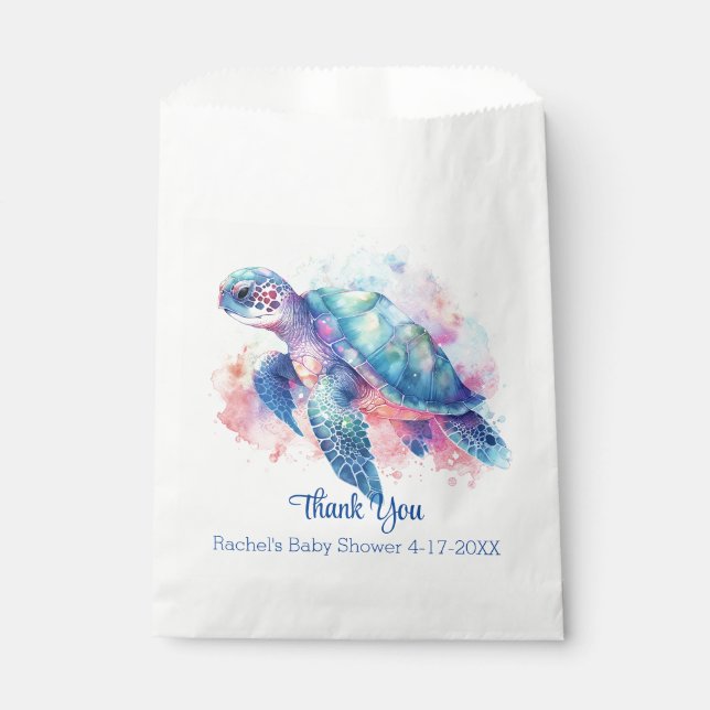 Bolsa De Papel Baby Shower de tortuga marina (Anverso)