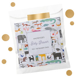 Bolsa De Papel Baby Shower de un animal personalizado divertido