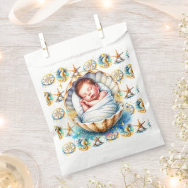 Bolsa De Papel Baby Shower de un chico de playa con temática cost