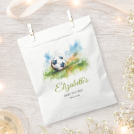 Bolsa De Papel Baby Shower de Watercolor Soccer