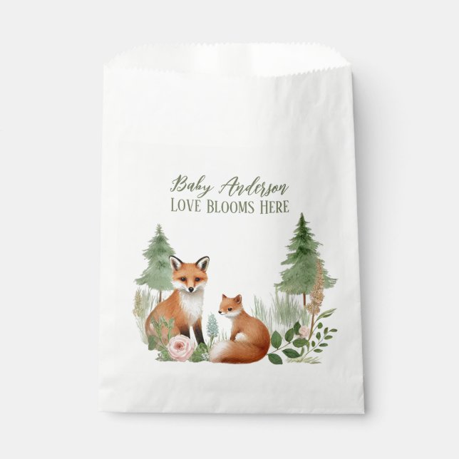 Bolsa De Papel Baby Shower de Woodland Animals (Anverso)