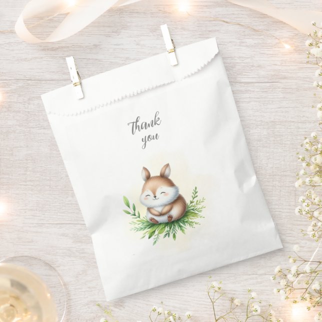 Bolsa De Papel Baby Shower de Woodland Animals (Cortado)