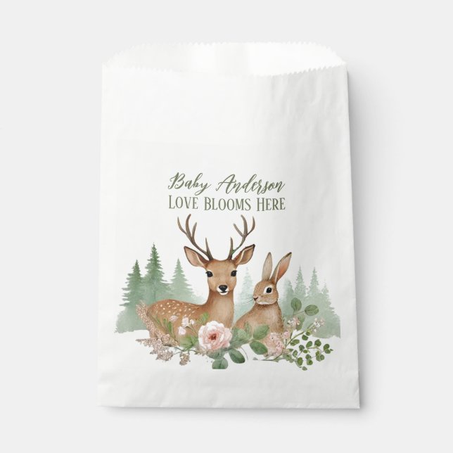 Bolsa De Papel Baby Shower de Woodland Animals (Anverso)