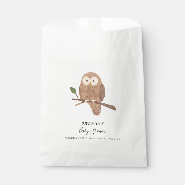Bolsa De Papel Baby Shower de Woodland Forest Creature (Anverso)