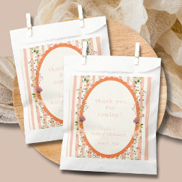 Bolsa De Papel Baby Shower del Jardín acuático de banda rosa