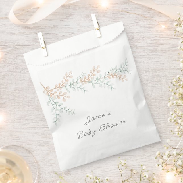 Bolsa De Papel Baby Shower Eucalyptus simple y elegante (Cortado)
