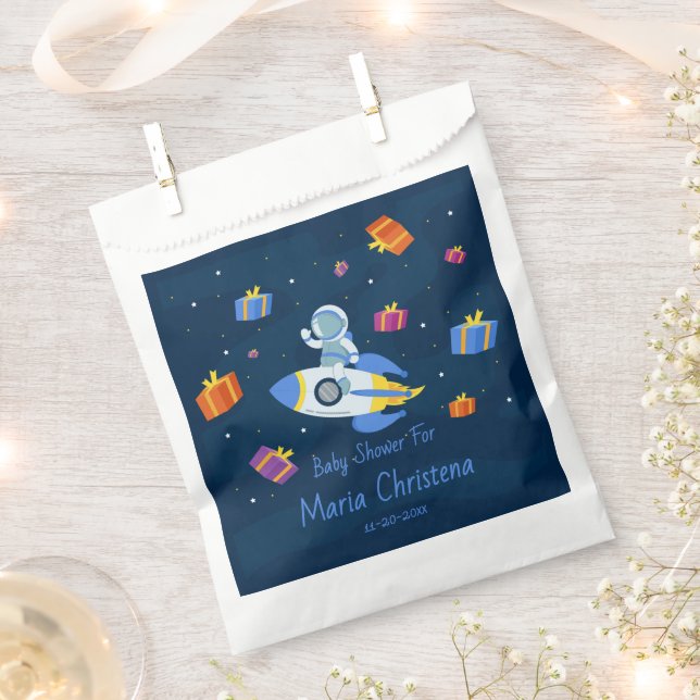 Bolsa De Papel Baby Shower Explorador Espacial (Cortado)
