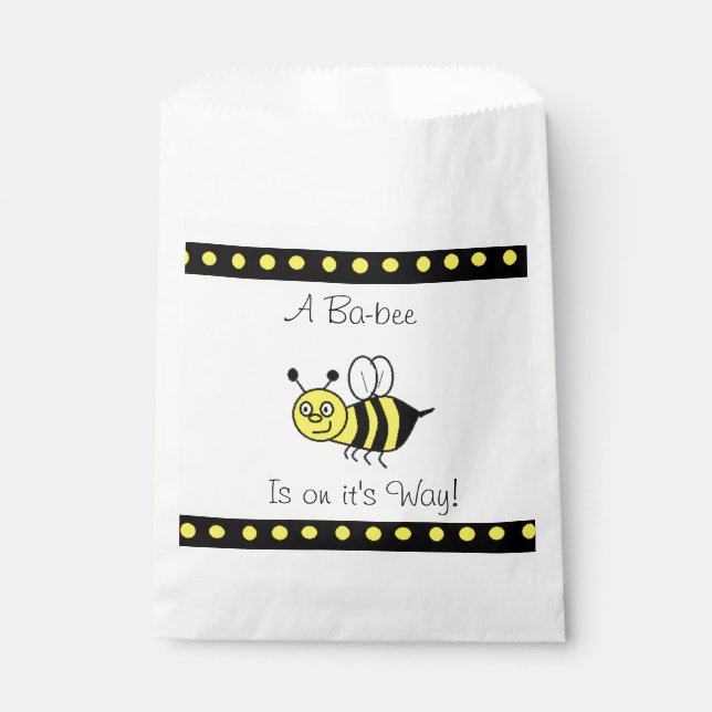 Bolsa De Papel Baby Shower Favor Bags Bumblebee Tema (Anverso)