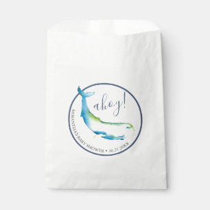 Bolsa De Papel Baby Shower Favor Bags Cute Watercolor Ballena