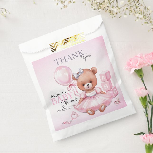 Bolsa De Papel Baby Shower Favor Bags Teddy Bear (Sellado)