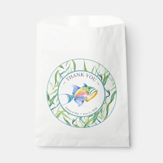 Bolsa De Papel Baby Shower Favor Bags Tropical Fish (Anverso)