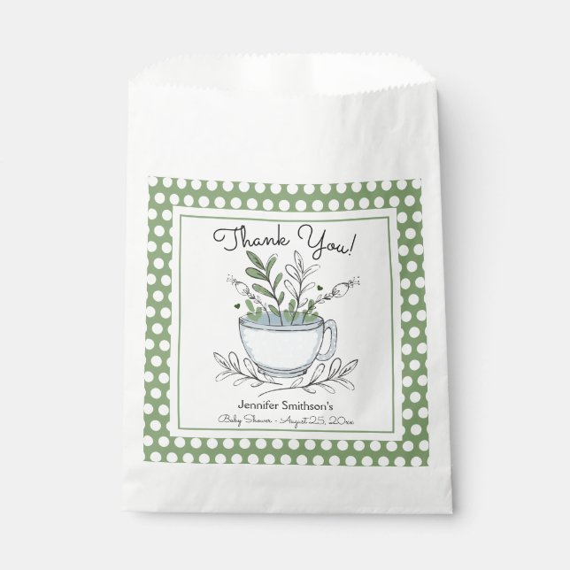 Bolsa De Papel Baby Shower Fiesta de té de Tea Cup (Anverso)