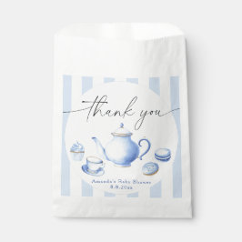 Bolsa De Papel Baby Shower Fiesta del té azul Gracias
