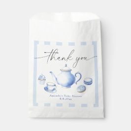 Bolsa De Papel Baby Shower Fiesta del té azul Gracias
