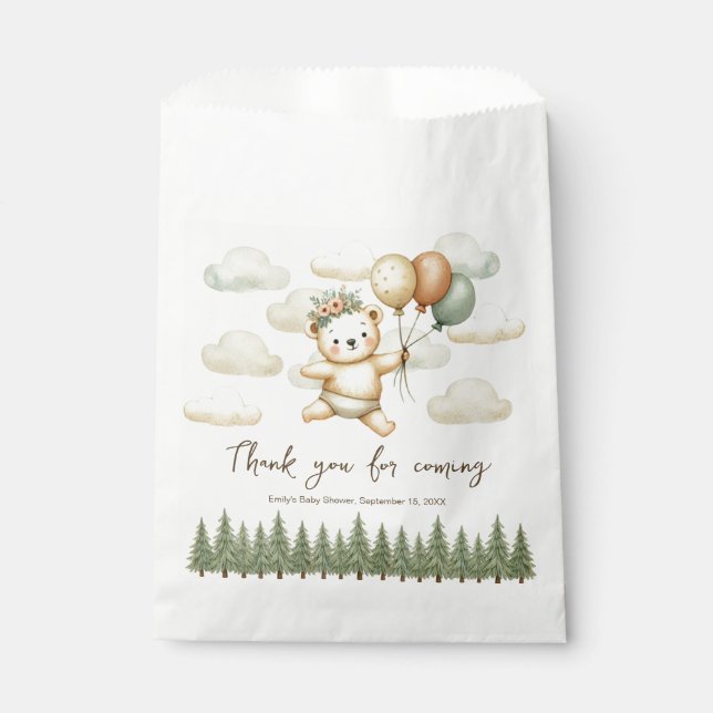 Bolsa De Papel Baby Shower Floating Bear Adventures (Anverso)