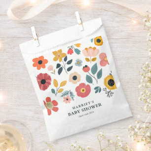 Bolsa De Papel Baby Shower Floral Moderno