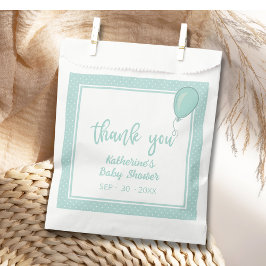 Bolsa De Papel Baby Shower Género Neutral Mint Green BOHO