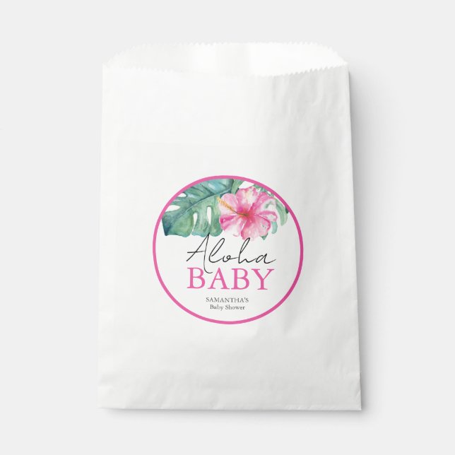 Bolsa De Papel Baby Shower hawaiano personalizado (Anverso)