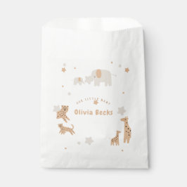 Bolsa De Papel Baby Shower ilustrativo Pastel Beige Cute
