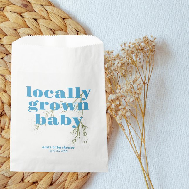 Bolsa De Papel Baby Shower local | Moderno, mínimo y AZUL (Subido por el creador)