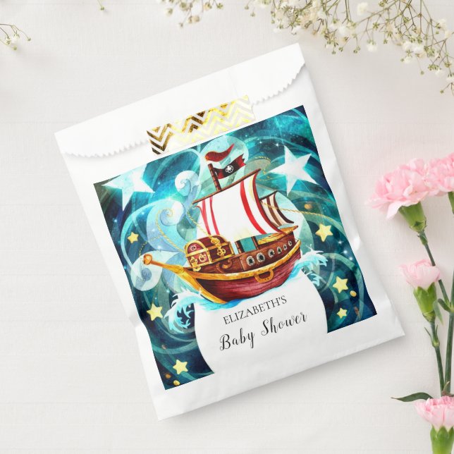 Bolsa De Papel Baby Shower mágico de los piratas (Sellado)