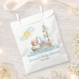 Bolsa De Papel Baby Shower Nautical Bear Water Boat