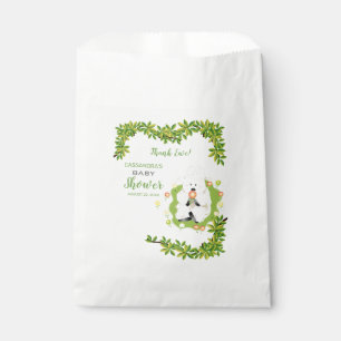 Bolsa De Papel Baby Shower Neutral de cordero verde