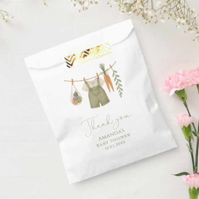 Bolsa De Papel Baby Shower Neutral de género de crecimiento local (Sellado)