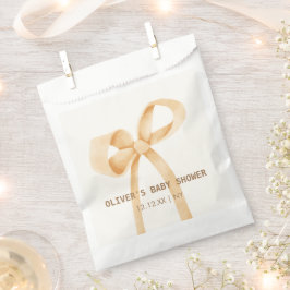 Bolsa De Papel Baby Shower Neutral simple Bow de género