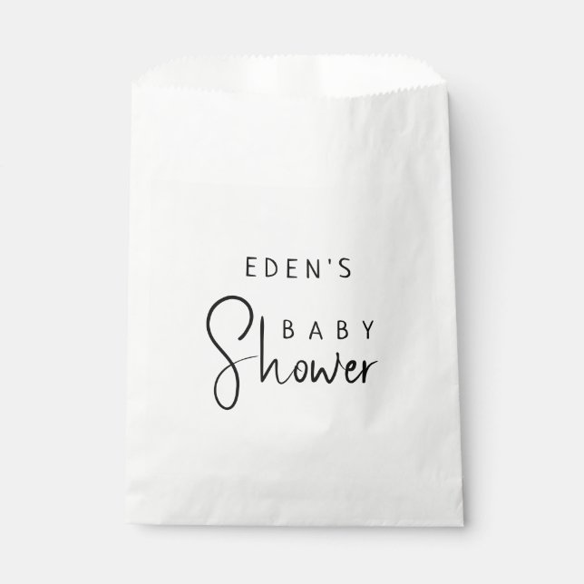 Bolsa De Papel Baby Shower Neutral Simple Moderno (Anverso)