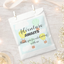 Bolsa De Papel Baby Shower neutro en globo de aire caliente