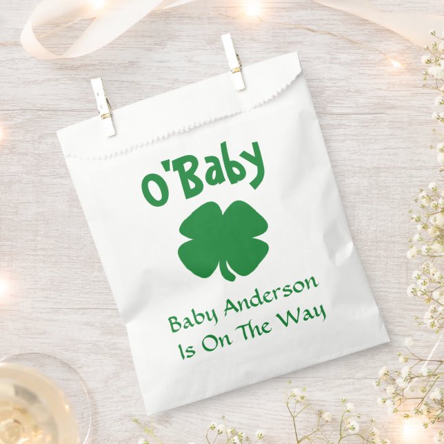 Bolsa De Papel Baby Shower O'Baby St Patrick's Day (Cortado)