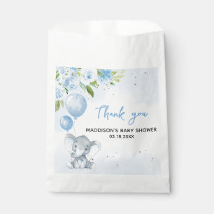 Bolsa De Papel Baby Shower para elefantes azules