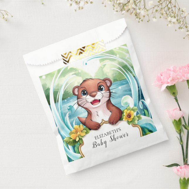 Bolsa De Papel Baby Shower Pastel Magical Otter (Sellado)