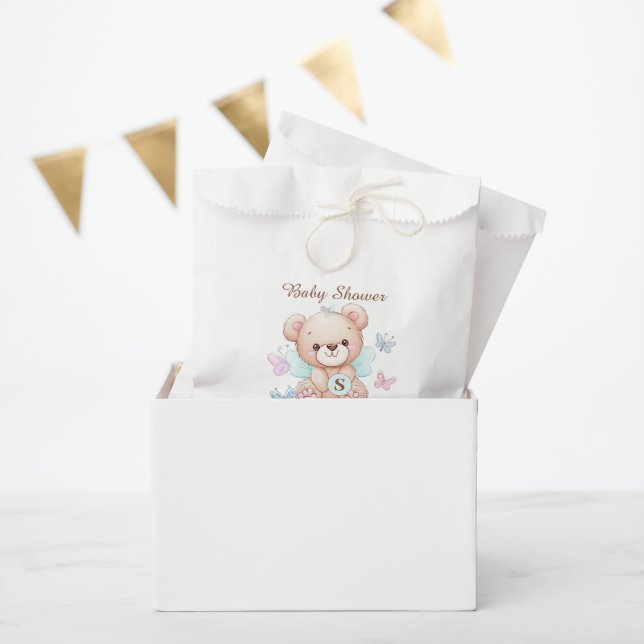 Bolsa De Papel Baby Shower personalizado de oso (Fiesta)