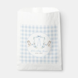 Bolsa De Papel Baby Shower Preppy Southern Blue Boy Stork