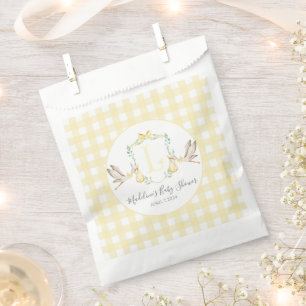 Bolsa De Papel Baby Shower Preppy Southern Yellow Stork
