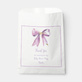 Bolsa De Papel Baby Shower Purple Coquette Bow