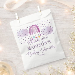 Bolsa De Papel Baby Shower Purple Rainbow personalizado