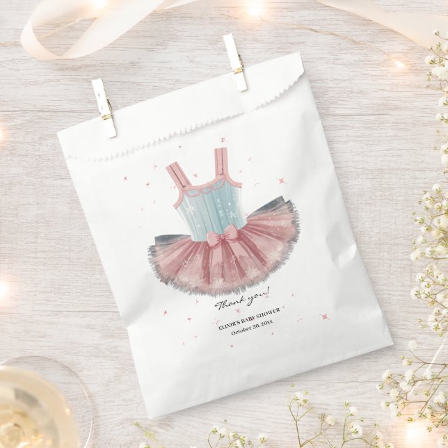 Bolsa De Papel Baby Shower Purpurina de Tutu azul y rosa moderno (Cortado)