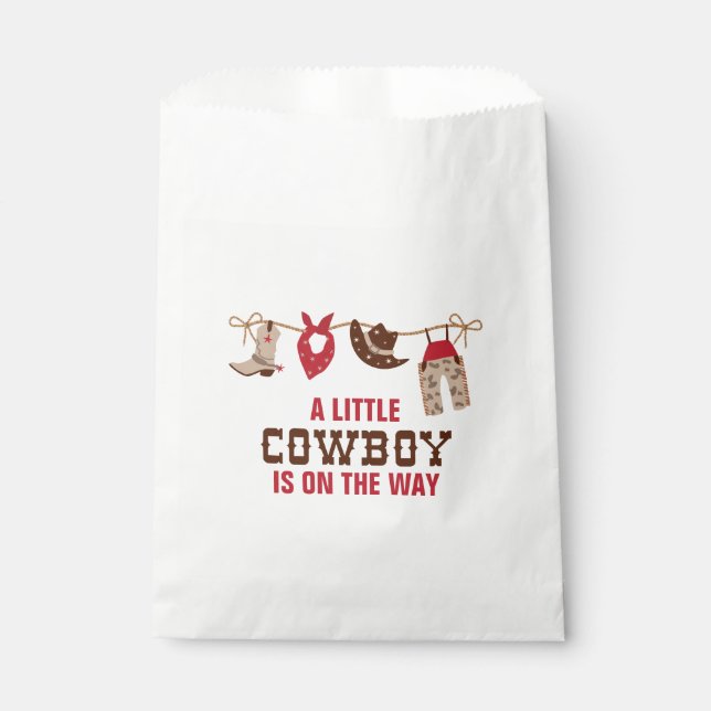 Bolsa De Papel Baby Shower Rodeo Western Cowboy (Anverso)