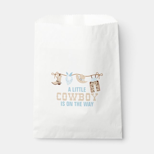Bolsa De Papel Baby Shower Rodeo Western Cowboy (Anverso)