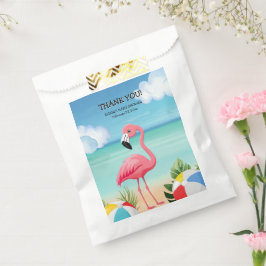 Bolsa De Papel Baby Shower rosa Flamingo de Summer Beach