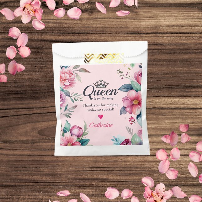 Bolsa De Papel Baby Shower Rosa Reina De Corazones (Subido por el creador)