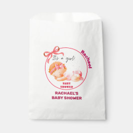 Bolsa De Papel Baby Shower rosado, baby Girl Shower