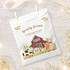 Bolsa De Papel Baby Shower Rustic Barnyard Animals